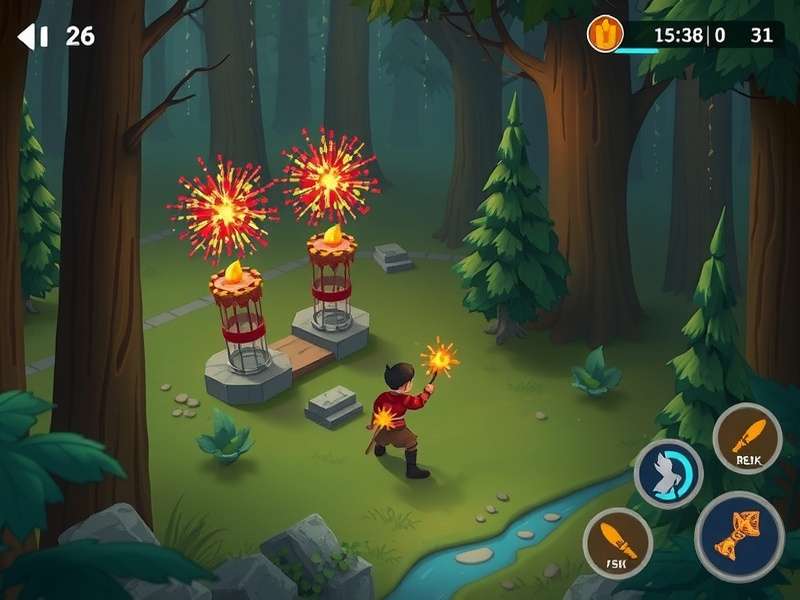 Forest Shield Hero gameplay screenshot showing hero defending forest